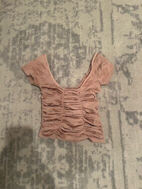 Free People Ruched Square-Neck Tank Top - Dusty Rose